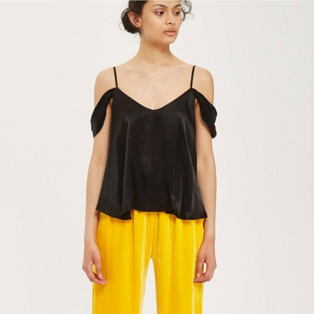 Topshop Black 100% Viscose Top